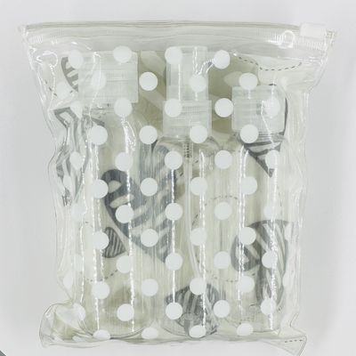 Embalagens de cosméticos para cuidados pessoais PET Plastic Travel Set com garrafas vazias recarregáveis