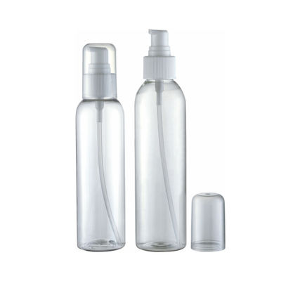 120 ml 150 ml Cosmético Botão de plástico PET transparente com spray de bomba de loção em cor personalizada
