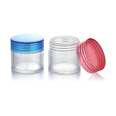 20 ml frasco vazio e transparente frasco plástico PS de creme facial com tampa de cor personalizada