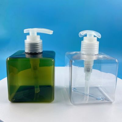 Logotipo do cliente aceitável Ambre Verde PET plástico Shampoo Botão com bomba de loção