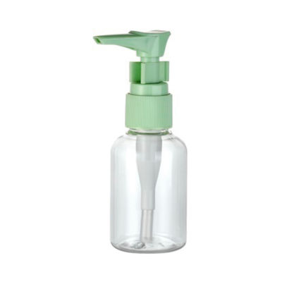 Tamanho de viagem 50 ml PET garrafa redonda com 20/410 bomba de clip feito de material transparente