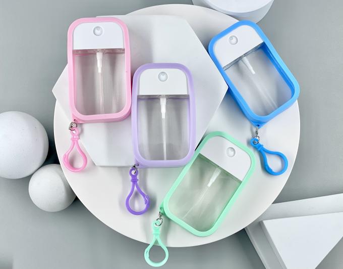 50 ml PETG plástico cartão de crédito recarregável frasco de atomizador de perfume com caixa colorida 2