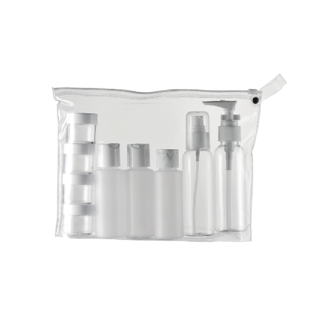 Conveniente tamanho de viagem frasco vazio conjunto para cuidados com a pele PET Material Custom coloridos garrafas 0