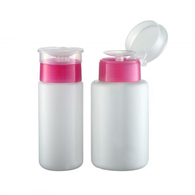 Produto altamente OEM/ODM 100ml/180ml Remover de esmalte de unhas garrafa de plástico com Press Pump Flip Top Cover 0