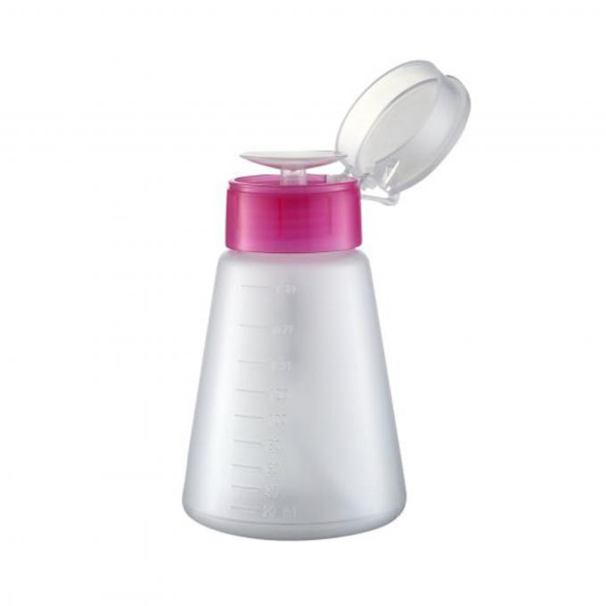 Produto altamente OEM/ODM 100ml/180ml Remover de esmalte de unhas garrafa de plástico com Press Pump Flip Top Cover 2
