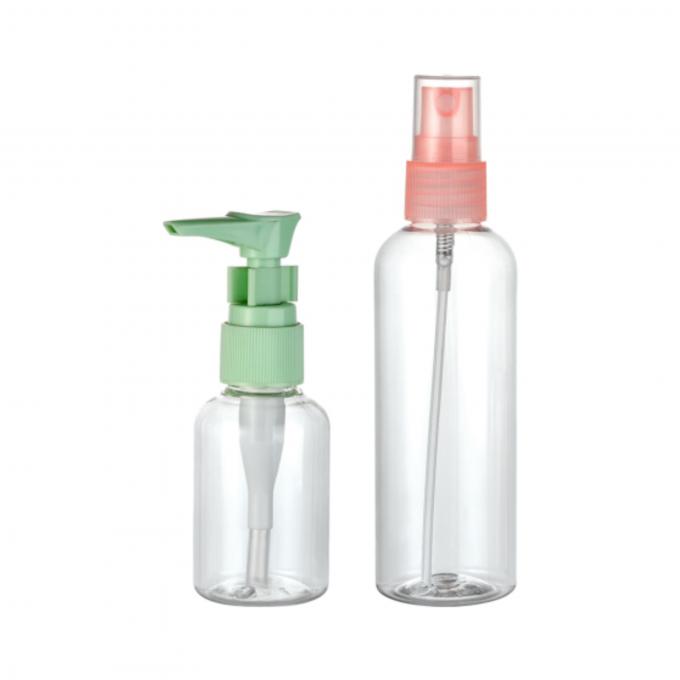 Tamanho de viagem 50 ml PET garrafa redonda com 20/410 bomba de clip feito de material transparente 0